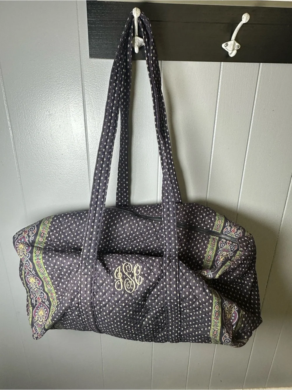 Vera Bradley set of three Quilted Tote duffle bagsPaisley Edge and Monogram